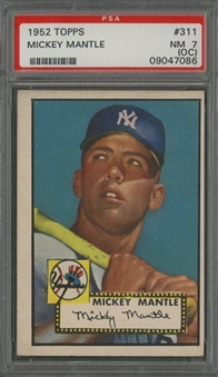 1952 Topps #311 Mickey Mantle Rookie Card - PSA NM 7 (OC)